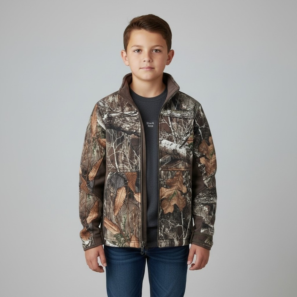 Magellan Outdoors Boys Realtree Edge Camo Softshell Hunting Jacket Brown XS 6/7